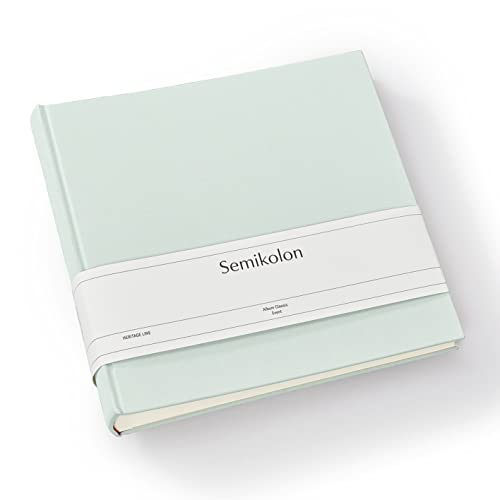 Semikolon 368384 Foto-Album Classic Event – 24 x 23 cm – 60 Seiten cremefarben, für ca. 60 Fotos – moss pastell-grün von Semikolon