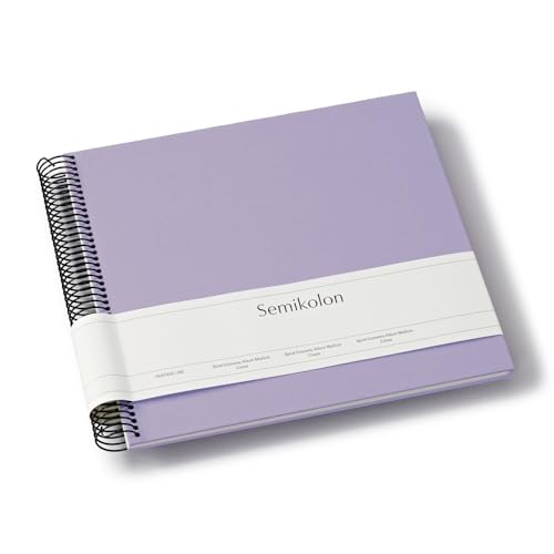 Semikolon 370001 Spiral Album Economy Medium – 23x22,3 cm – Fotoalbum, 40 Seiten cremeweiß, Fotobuch, lilac silk lila von Semikolon