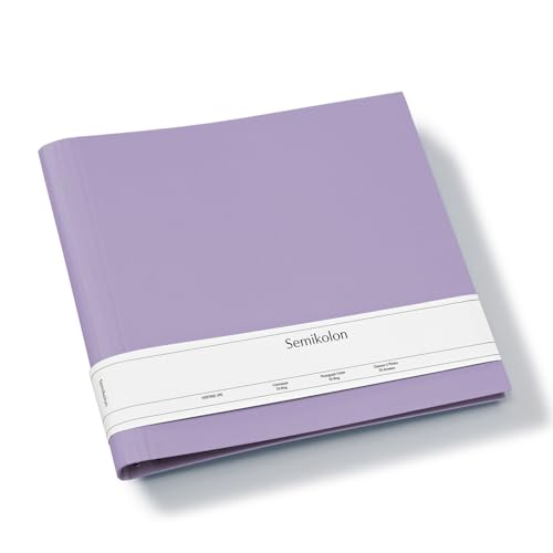 Semikolon 370013 Fotomappe 23 Ring - 35 x 32 cm - Efalinbezug - für Album, Fotobuch mit Ringheftung – lilac silk lila von Semikolon