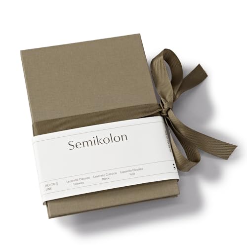 Semikolon 370018 Leporello Classico 12,2 x 17,7 cm - 14 Fotos 10 x 15 cm - Ziehharmonika-Fotobuch - fango beige von Semikolon