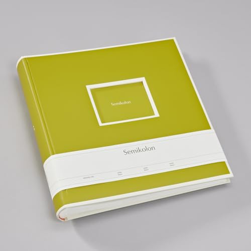 Semikolon 370027 Jumbo Album – 30x30 cm, 100 Seiten cremefarben, für 10x15 Fotos, mit Pergaminpapier – matcha hell-grün von Semikolon