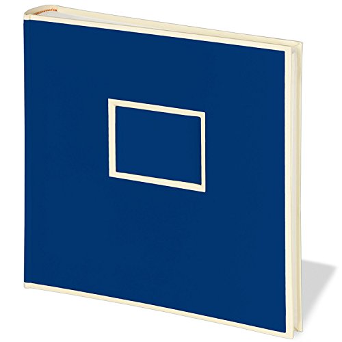 Semikolon 351095 Jumbo Album – 30x30 cm, 100 Seiten cremefarben, für 10x15 Fotos, mit Pergaminpapier – marine blau von Semikolon