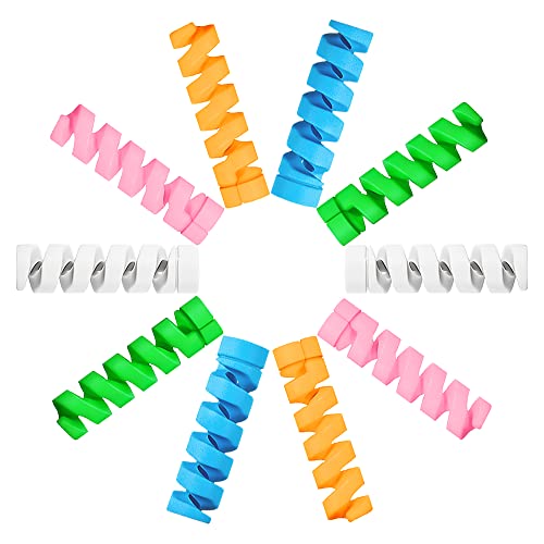 Seminer 25 Stück Ladekabelschoner, Flexibler Silikon Micro USB Schutz, Mauskabelschutz für alle Handy Datenleitungen (Weiß, Rosa, Blau, Grün, Gelb) von Seminer