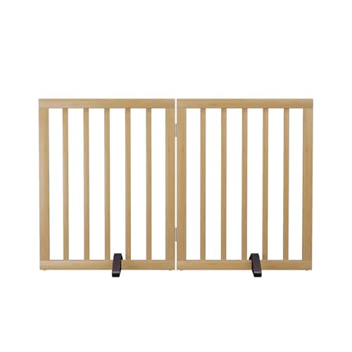 Semiocthome Bambus-Hundegitter für den Innenbereich, 2 Paneele, freistehend, Welpengitter für das Haus mit 2 Metallständern, 61 cm hoch, zusammenklappbares Holzgitter für Treppen, Tür, vollständig Semiocthome Bambus-Hundegitter für den Innenbereich, 2 Paneele, freistehend, Welpengitter für das Haus mit 2 Metallständern, 61 cm hoch, zusammenklappbares Holzgitter für Treppen, Tür, vollständig von Semiocthome
