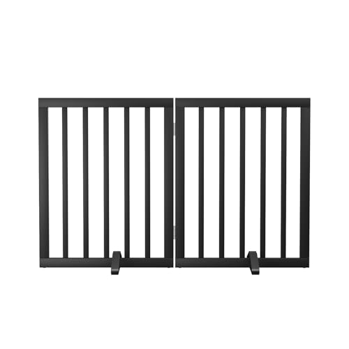 Semiocthome Bambus-Hundegitter für den Innenbereich, 2 Paneele, freistehend, Welpengitter für das Haus mit 2 Metallständern, 61 cm hoch, zusammenklappbares Holzgitter für Treppen, Tür, vollständig Semiocthome Bambus-Hundegitter für den Innenbereich, 2 Paneele, freistehend, Welpengitter für das Haus mit 2 Metallständern, 61 cm hoch, zusammenklappbares Holzgitter für Treppen, Tür, vollständig von Semiocthome