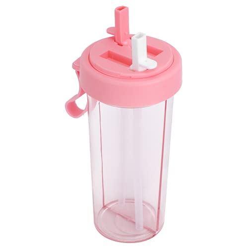 Semiter Wasserflasche, 600 ml Trinkbecher, Doppel-Getränkebecher Reisen für Outdoor(Rosa) von Semiter