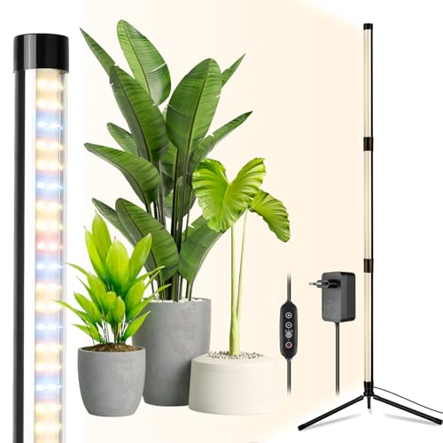 Semlos Pflanzenlampen für Zimmerpflanzen, 192 LEDs Vollspektrum Pflanzenlicht mit 3/9/12H Auto Ein/Aus Timer, 40W Vertikales Pflanzenwachstumslicht von Semlos