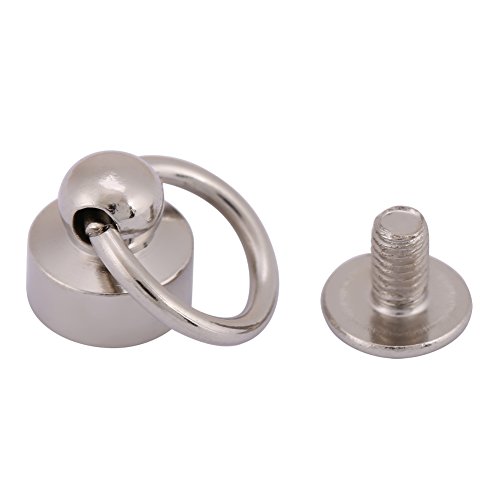 20 Stück Nieten Befestigungselemente, Schnuller Form Pull Ring Nieten Nieten mit Schrauben für DIY Leder Tasche Handwerk Reparatur Kit Dekoration 8mm (Silber) von Semme