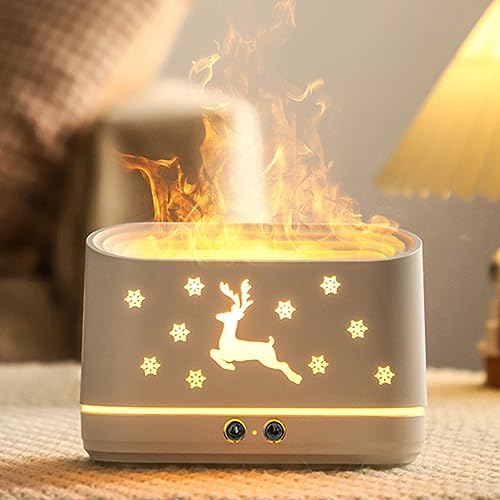 Semme Flame Air Aroma Diffuser Luftbefeuchter, Flammenmusterspray, Tank mit Großem Fassungsvermögen, Leise Automatik, Heimdekoration, Schreibtisch-Luftreiniger, Diffusor für ätherische von Semme
