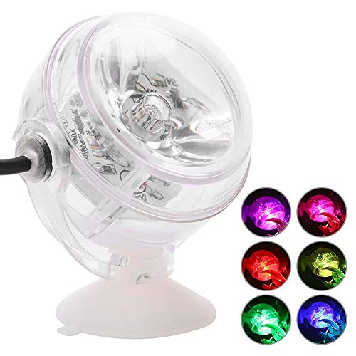 Semme LED Aquarium Spot Licht, 180 Grad Rotation Wasserdicht Mini RGB Scheinwerfer Tauch Aquarium Lampe für Aquarium Brunnen Fischteich Tank Wasser Garten von Semme