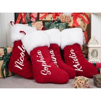 2025 Christmas Stocking With Name, Custom Red Plush Stocking, Family Stockings, Red Velvet Stockings, Christmas Home Decor 2025 Christmas Stocking With Name, Custom Red Plush Stocking, Family Stockings, Red Velvet Stockings, Christmas Home Decor von SemmlSmiles