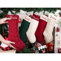 Family Knitted Christmas Stockings, Personalized Embroidered Stocking, Custom Stocking With Name, 2025 Holiday Decoration Family Knitted Christmas Stockings, Personalized Embroidered Stocking, Custom Stocking With Name, 2025 Holiday Decoration von SemmlSmiles