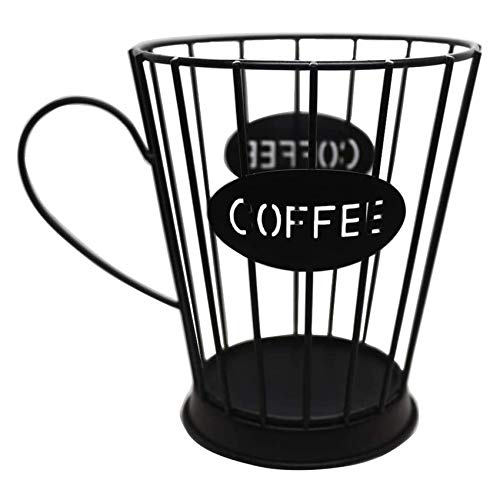 Semoic Kaffee Pads Halter Kaffee Kapseln Aufbewahrungs Korb KüChen Theke Aufbewahrungs Halter für Espresso Kapseln (Klein) - Schwarz von Semoic