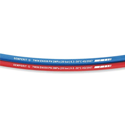 Semperit Zwillingsschlauch Acetylen/Sauerstoff, A 9 x 3.5 / S 6 x 5.0, Aussen Ø 16 mm, EPDM von Semperit