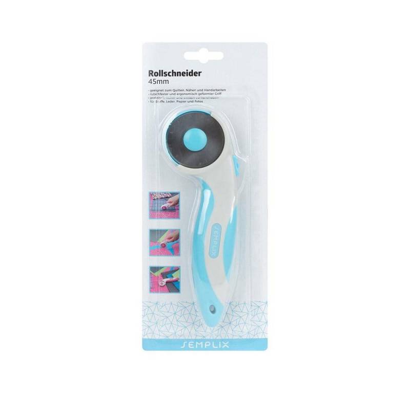 Semplix Cuttermesser - Rollschneider Maxi Soft Griff (45 mm / blau) von Semplix