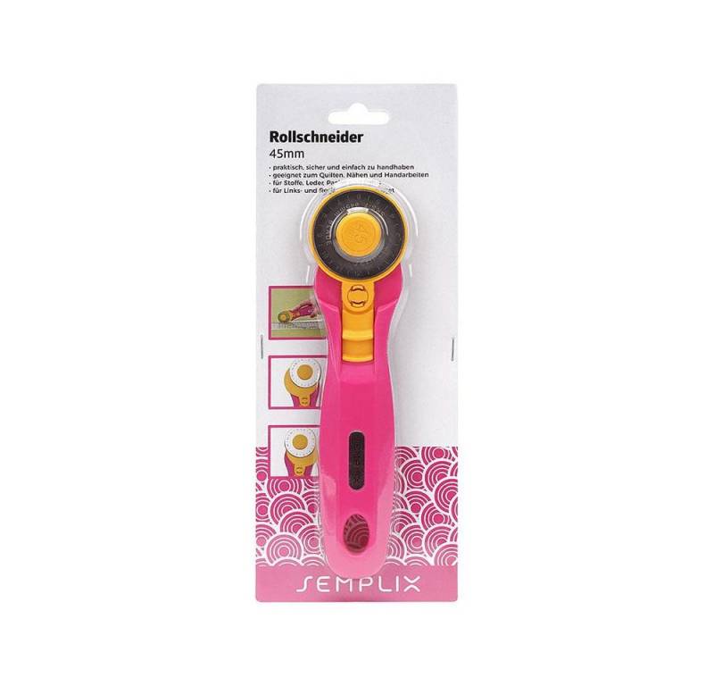 Semplix Cuttermesser - Rollschneider Maxi für Links + Rechtshänder / 45 mm / pink von Semplix