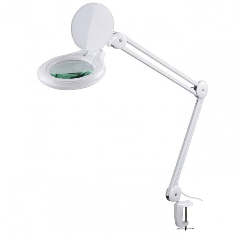 Semplix LED Arbeitslicht - LED Lupen-Tischlampe 3D weiß Linse 127 mm/dimmbar/Tischklemme, LED fest integriert von Semplix