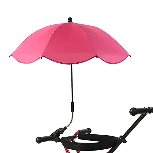 Clip-Regenschirme für Outdoor-Stühle, 26 Zoll UPF 50 Stuhlschirm mit Universalklemme, Tragbarer Regenschirm auf Terrassenstuhl, Strandkorb, Kinderwagen, Sportstuhl, Rollstuhl und Wagen(Rosenrot) von Sempoda