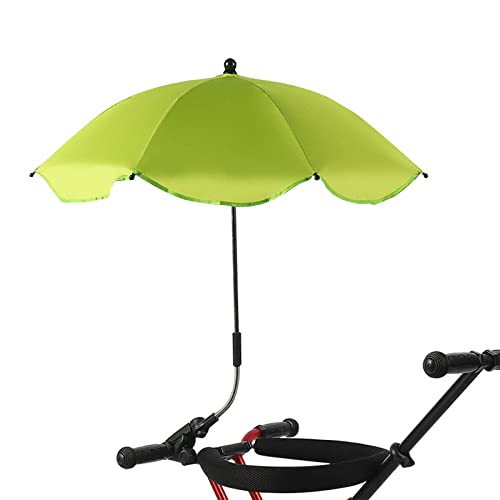 Sempoda Clip-Regenschirme für Outdoor-Stühle, 26 Zoll UPF 50 Stuhlschirm mit Universalklemme, Tragbarer Regenschirm auf Terrassenstuhl, Strandkorb, Kinderwagen, Sportstuhl, Rollstuhl und Wagen(Grün) von Sempoda