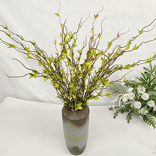 Sempoda Künstliche Eukalyptusblätter, 111,8 cm, künstliche silberne Schnee-Weiden-Grünpflanze, Kunstseide, Kunststoff, Blumenarrangement für Zuhause, Tisch, Party, Hochzeit, Bauernhaus, Blumensträuße, von Sempoda