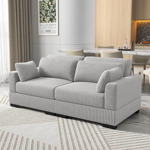 Sempoda Modulares Sofa aus Cord, 2-Sitzer, einfach zu montieren, grau, 180 x 88 x 85 cm Sempoda Modulares Sofa aus Cord, 2-Sitzer, einfach zu montieren, grau, 180 x 88 x 85 cm von Sempoda