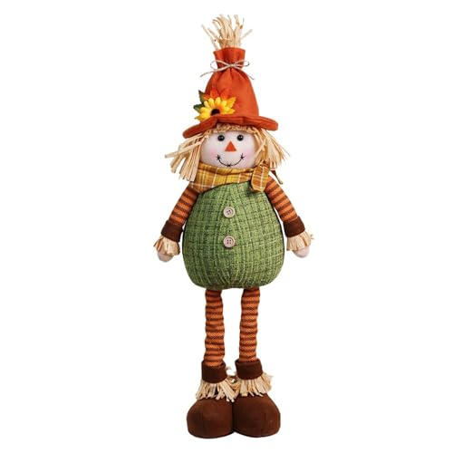 Vogelscheuchen-Figuren für die Herbsternte, Vogelscheuche für Jungen und Mädchen aus Stoff, Niedliche Plüsch-Herbst-Tischdekoration, Tischdekoration für die Erntedankfest-Ernte(girl-Grün) von Sempoda