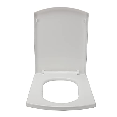 Weißer Rechteckiger Toilettendeckel mit Absenkautomatik, Leiser Toilettensitz und -deckel aus PP-Material, Verlangsamte Toilettendeckel, Einfache Toilettensitze, für Badezimmer, Toilette(Weiß) von Sempoda