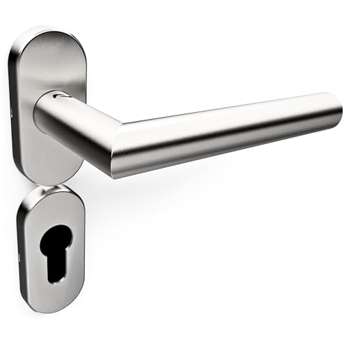Sempro Livia Oval - Drückergarnitur aus rostfreiem Edelstahl für Gartentore, flexibler Schraubenabstand von 45 bis 50mm (1 Paar) von Sempro