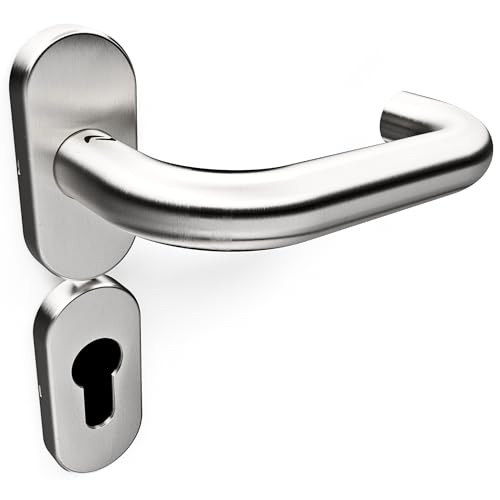Sempro Felix Oval - Drückergarnitur aus rostfreiem Edelstahl für Gartentore, flexibler Schraubenabstand von 45 bis 50mm von Sempro