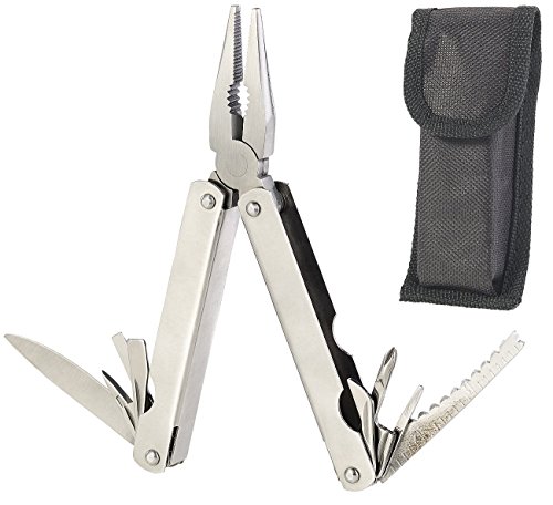 Semptec Urban Survival Technology Multitool-Werkzeug: 15in1-Basis-Multitool aus rostfreiem Edelstahl mit Gürteltasche (Multiwerkzeug-Messer, Multifunktions-Taschenmesser, Schraubenzieher) von Semptec Urban Survival Technology