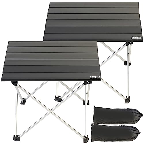 Semptec Urban Survival Technology Campingmöbel: 2er-Set Faltbare Aluminium-Campingtische, 910 g, belastbar bis 25 kg (Campingtisch mit Tragetasche, Mini, Beistelltisch) von Semptec Urban Survival Technology