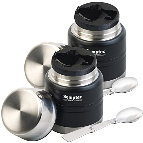 Semptec Urban Survival Technology Warmhaltebehälter: 2er-Set Vakuum Thermo-Schüsseln für Essen & Getränke, Löffel, 350ml (Kaffee Becher, Thermobehälter Edelstahl, Flaschenhalter) von Semptec Urban Survival Technology