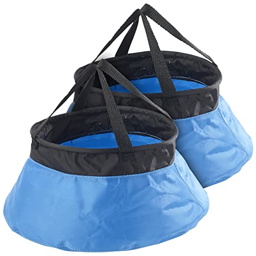 Semptec Urban Survival Technology Camping Falteimer: 2er-Set Faltbare Eimer für Outdoor und Camping, Nylon, je 5 Liter (Faltbarer Camping-Spüleimer, Falt-Schüssel) von Semptec Urban Survival Technology