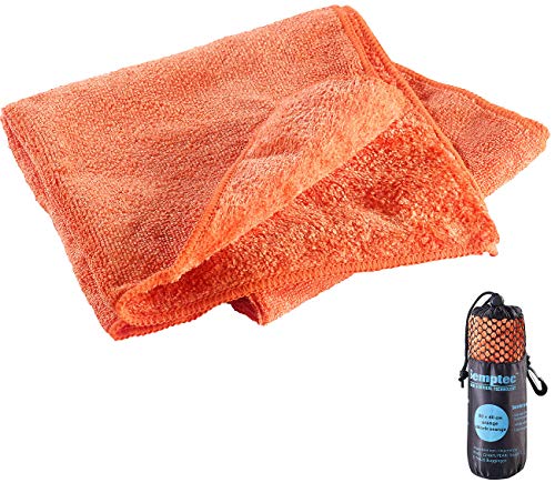 Semptec Urban Survival Technology Camping Handtuch: Mikrofaser-Handtuch, 2 versch. Oberflächen, 80 x 40 cm, orange (Microfaser Handtuch Outdoor, Handtuch Microfaser leicht, Saugfähiges Badetuch) von Semptec Urban Survival Technology