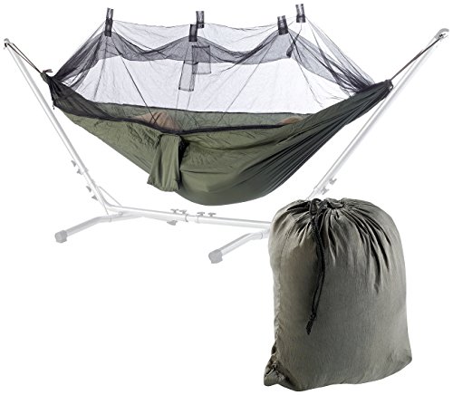 Semptec Urban Survival Technology Hängematte Netz: 2er-Set Hängematte aus Fallschirmseide mit Moskitonetz (Faltbare, mit Moskito-Netzen, Insektenschutz) von Semptec Urban Survival Technology
