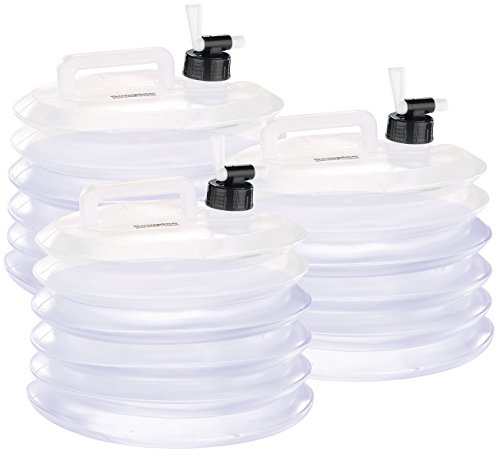 Semptec Urban Survival Technology Camping Wassertanks: Faltbare Wasserkanister mit Zapfhahn, 10 l, rund, 3er-Set (Kunststoffkanister, Lebensmittelechter Wasserbehälter) von Semptec Urban Survival Technology