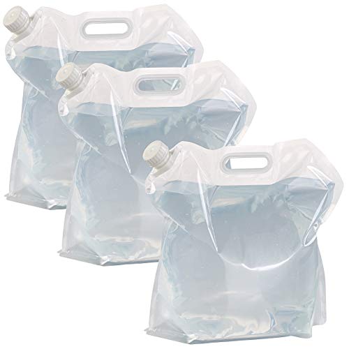 Semptec Urban Survival Technology Wasserbeutel: 3er-Set Flach Faltbare Wasserkanister mit Tragegriff, 10 Liter (Wassersäcke, Wasserbehälter faltbar, Benzinkanister) von Semptec Urban Survival Technology