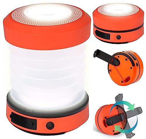 Semptec Urban Survival Technology Campingleuchte: Dual-Teleskop-LED-Campinglampe mit Dynamo-Handkurbel, 65 Lumen (Kurbel Lampe, Campinglampe Kurbel, Kurbeltaschenlampe) von Semptec Urban Survival Technology