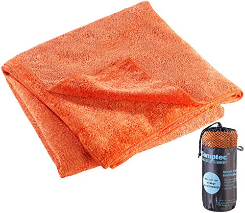 Semptec Urban Survival Technology Badetuch groß: Mikrofaser-Badetuch, 2 versch. Oberflächen, 180 x 90 cm orange (Dusch-Handtuch, schnelltrocknend, Microfaser) von Semptec Urban Survival Technology