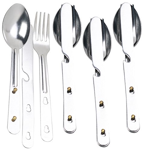 Semptec Urban Survival Technology Picknick-Besteck: 12-teiliges Edelstahl-Camping-Besteck mit Gabel, Löffel & Messer, (Messer-Löffel-Gabel-Set, Outdoor-Essbestecke) von Semptec Urban Survival Technology