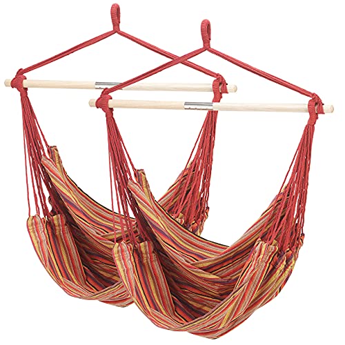 Semptec Urban Survival Technology Sitz-Hängematte: 2er Pack Hängesessel mit Querstrebe, belastbar bis 120 kg, 100x130 cm (Nestschaukel, Hängeschaukeln) von Semptec Urban Survival Technology