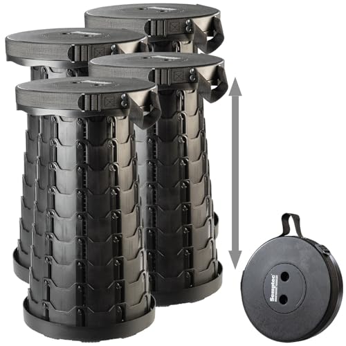 Semptec Urban Survival Technology Sitz: 4er-Set Tragbarer Teleskop-Hocker, höhenverstellbar, bis 200 kg (Hocker faltbar, Einstellbarer, Angeln) von Semptec Urban Survival Technology