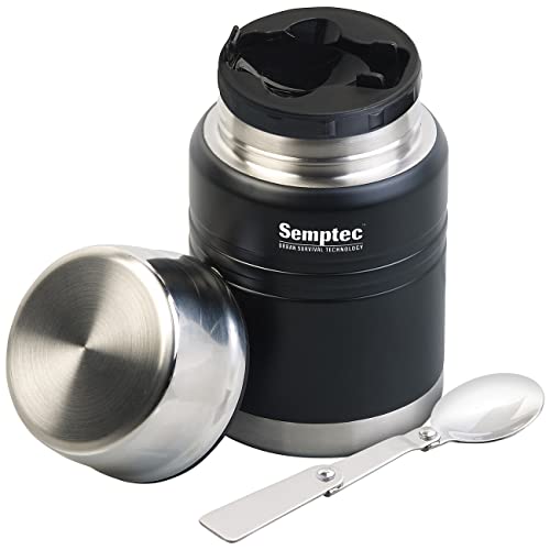 Semptec Urban Survival Technology Thermobecher Suppe: Vakuum Thermobehälter für Essen, Getränke & Suppen, Löffel, 500ml (Thermobecher to Go Suppe, Isolier-Becher, Campinggeschirr) von Semptec Urban Survival Technology