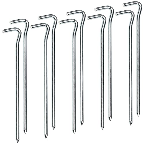 Semptec Urban Survival Technology Zeltheringe: 10er-Set XL-Stahl-Zelthaken für alle Bodenarten, 21 cm lang, 6 mm dick (Zelt Haken, Zelt-Hering, Erdspiess) von Semptec Urban Survival Technology