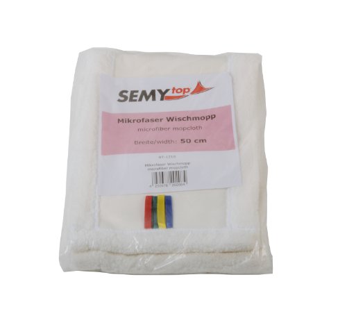 Semy Top Mikrofaser Wischmopp, weiß 50 cm, 5er Pack (5 x 1 Stück) von SemyTop