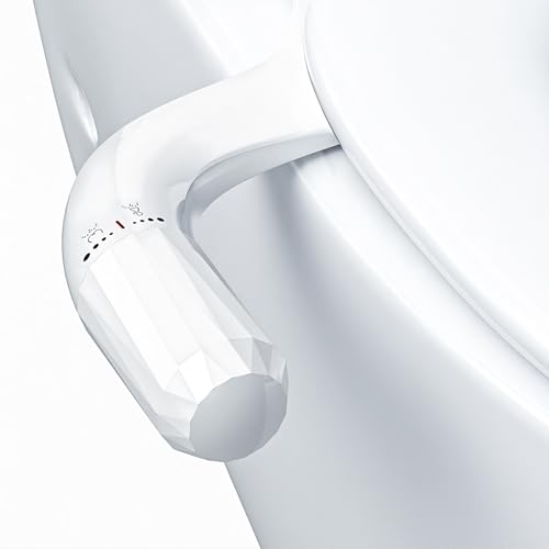 SenDeluz Bidet Aufsatz, Bidet Einsatz für Toilette Ultradünnes Minimalistisches Non-Electric Dual Nozzle Bidet Attachment Einstellbarer Wasserdruck Frischwasserdruck WC-Aufsatz Po-Dusche von SenDeluz