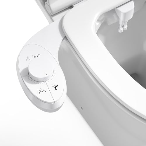 SenDeluz Bidet Aufsatz Für Toilette, Nicht Elektrisch Bidet Einsatz Einziehbare Selbstreinigende Doppel Düse Bidet Aufsatz Einstellbarer Druckschalter Bidet Toilettenaufsatz WC-Aufsatz von SenDeluz