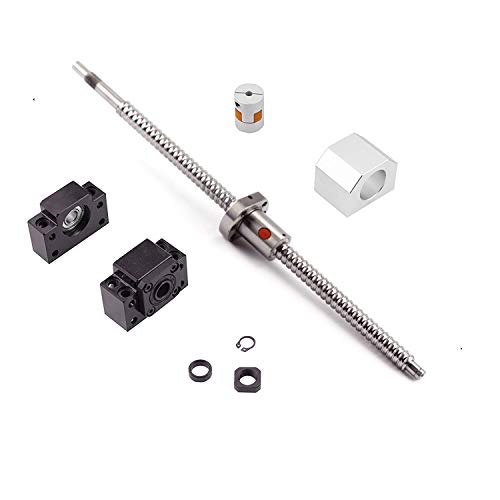 SenTECH Kugelumlaufspindel SFU1604 RM1604 Länge 950mm Dm. 16mm mit Gehäuse mit Kugelumlaufmutter + Endlager BK / BF12 + Kupplung für CNC, Länge Ca. 37.4 inch/ 950mm von SenTECH