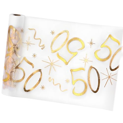 Tischläufer 50 Geburtstag Gold Rolle Deko 50 Jahre Tischdeko Geburtstag Mann Frau Geburtstagsdeko Tischdecke Party 28cm x 5m Tischläufer 50 Geburtstag Gold Rolle Deko 50 Jahre Tischdeko Geburtstag Mann Frau Geburtstagsdeko Tischdecke Party 28cm x 5m von SenZee