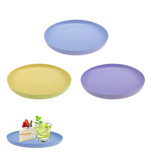 SenaiMy 3 Stück Tablett Rund,30 cm Tablett Serviertablett Groß,Wiederverwendbare Serviertablett Rund,Tablett für Restaurant,Partys,Bars,Café,Zuhause von SenaiMy